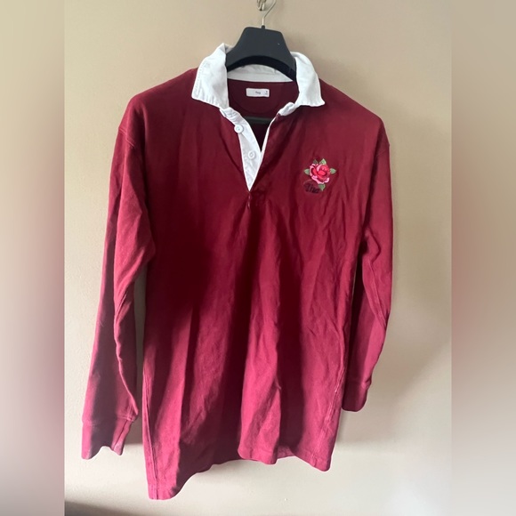 TNA Covenham Embroidered Rose Rugby Shirt/Dress - Picture 2 of 4